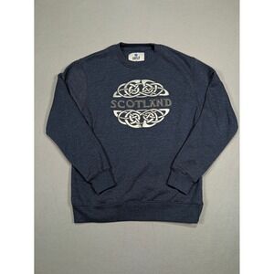 Cotly Scotland Celtic Knot Sweatshirt Mens Medium Navy Blue Heather Crewneck